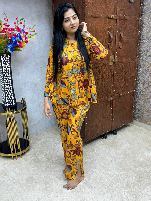 Hand Painted Kalamkari co-ord set – Lakshmi Boutique