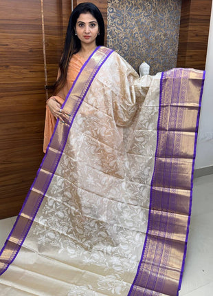 Kanchi Silk With Rich Embroidery Work
