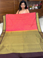 Vaira Oosi Gold Zari  Coffee Brown Border