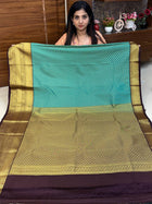 Premium Kanchi Gold Zari Coffee Brown Border