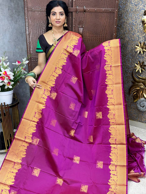 Premium Kanchi Gold Zari Pallaku Design
