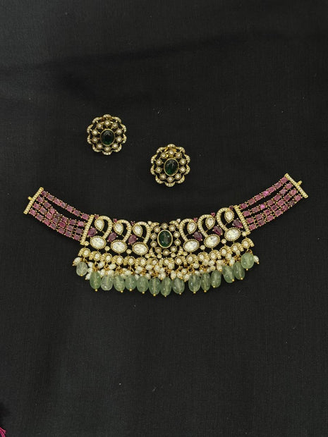 Stone With Choker Necklace Jewellery