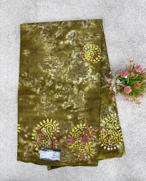 Cotton With Black Printed