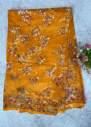 Cotton With Black Printed