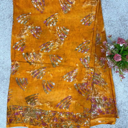 Cotton With Black Printed