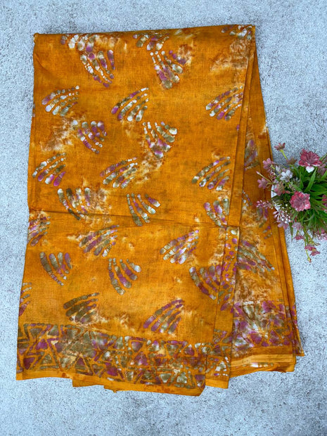 Cotton With Black Printed