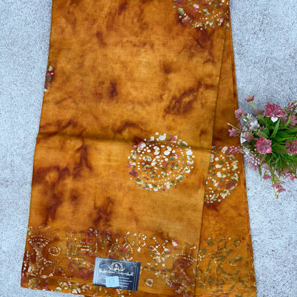 Cotton With Black Printed