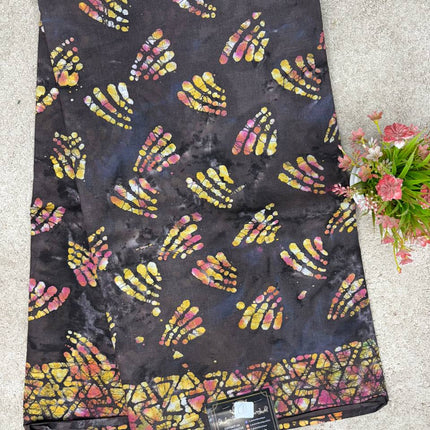 Cotton With Black Printed