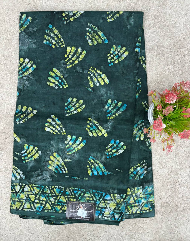 Cotton With Black Printed