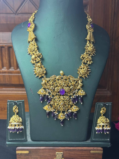 Temple with Diamond look Stone Jewellery