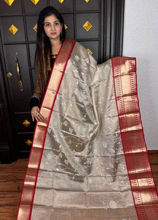 Kanchi Silk With Rich Embroidery Work