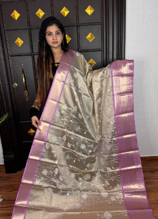 Kanchi Silk With Rich Embroidery Work