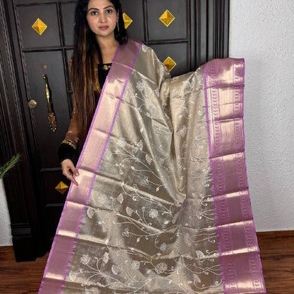 Kanchi Silk With Rich Embroidery Work