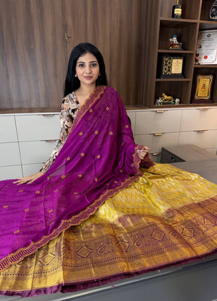 Lehenga in Free Size (Semi Stitched )