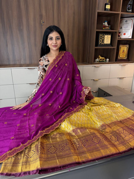 Lehenga in Free Size (Semi Stitched )