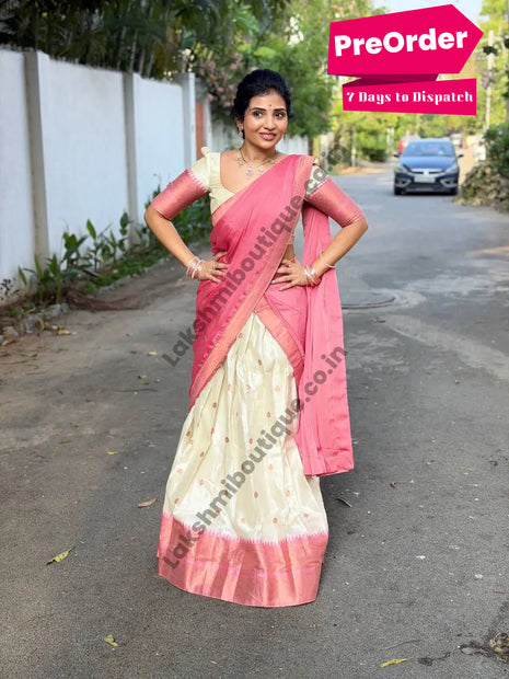 Half Saree (Stitched Skirt, Unstitched Blouse)