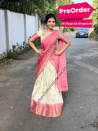 Half Saree (Stitched Skirt, Unstitched Blouse)