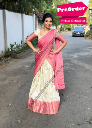 Half Saree (Stitched Skirt, Unstitched Blouse)