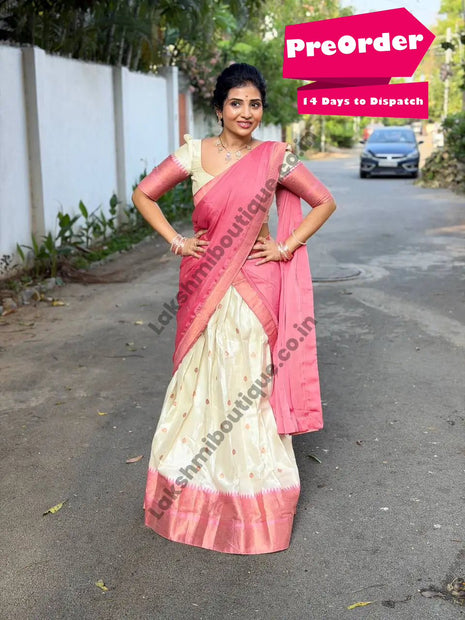 Half Saree (Stitched Skirt, Unstitched Blouse)