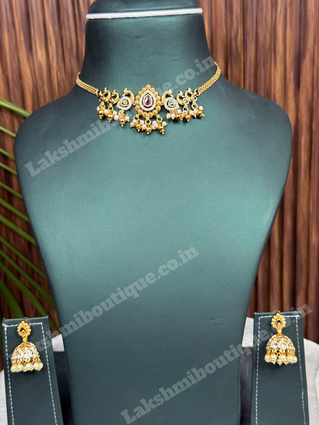 Temple With Choker Necklace Jewellery