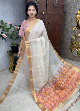 Jute Cotton Kashmiri Pallu