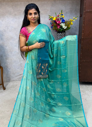 Georgette Saree Blouse Combo (with Designer Blouse)