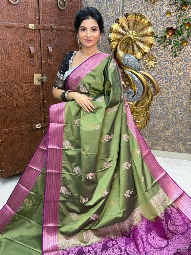 Premium Kanchi Silver Zari