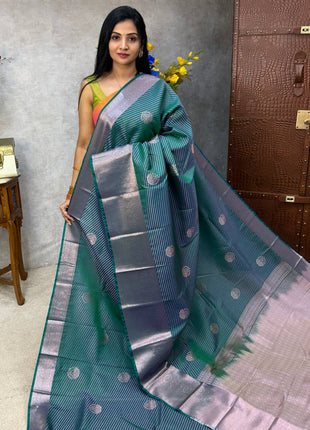 Premium Kanchi Silver Zari