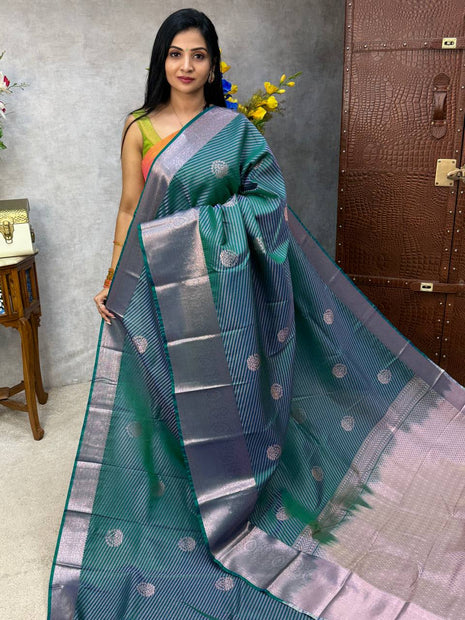 Premium Kanchi Silver Zari