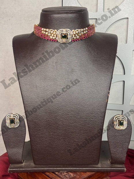 Stone With Choker Necklace Jewellery