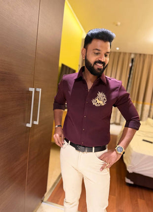 Shirt Full Sleeve (Party Wear Shirt) - Navapazha Colour