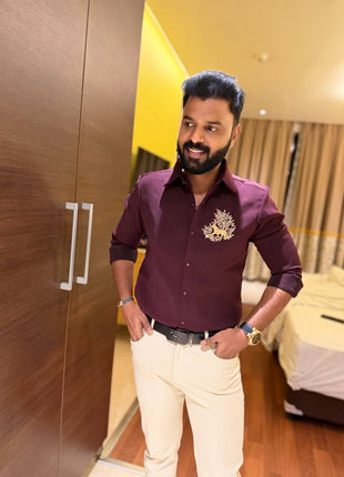 Shirt Full Sleeve (Party Wear Shirt) - Navapazha Colour