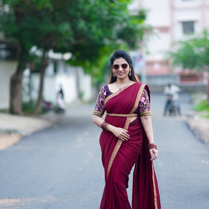 Designer Manju Warrier Saree ( Without Belt )