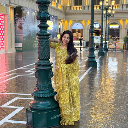 Cotton With (Bagru Dabu Print Saree)