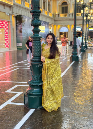 Cotton With (Bagru Dabu Print Saree)