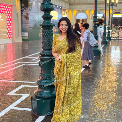 Cotton With (Bagru Dabu Print Saree)