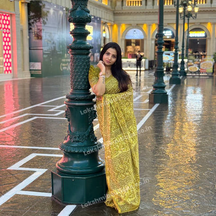 Cotton With (Bagru Dabu Print Saree)