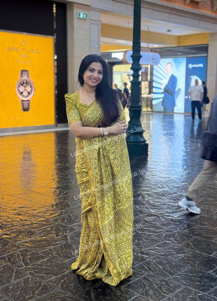 Cotton With (Bagru Dabu Print Saree)