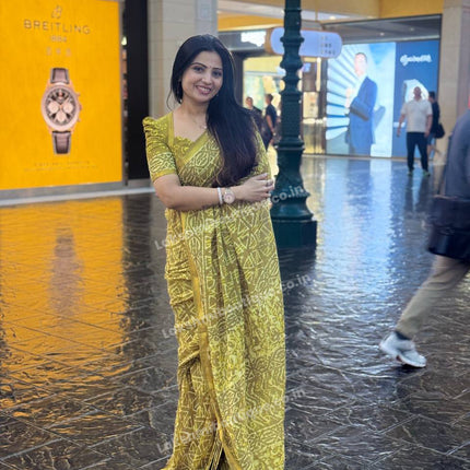 Cotton With (Bagru Dabu Print Saree)