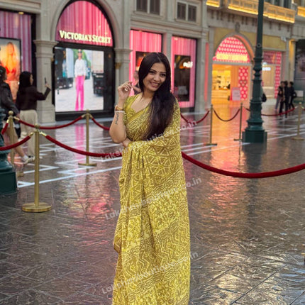 Cotton With (Bagru Dabu Print Saree)