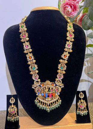 Temple with Diamond look Stone Jewellery