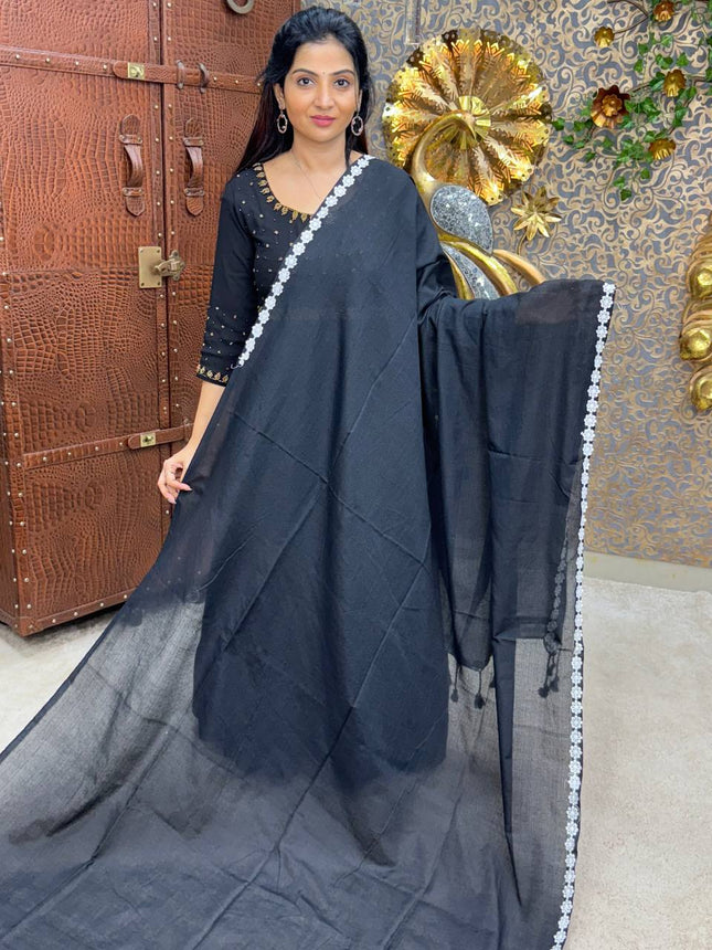 Khadi Cotton With Running Blouse