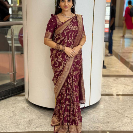 Pure Georgette Banarasi