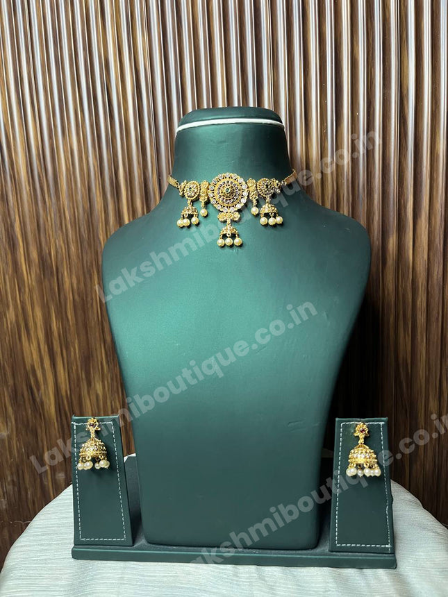 Temple With Choker Necklace Jewellery