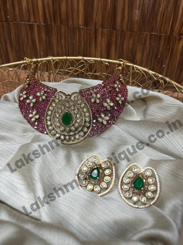 Stone With Choker Necklace Jewellery
