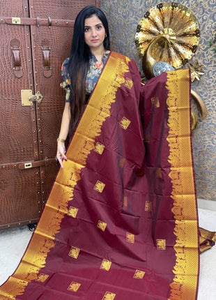 Premium Kanchi Gold Zari Pallaku Design