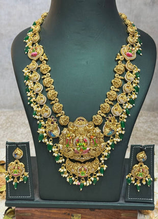 Temple with Diamond look Stone Jewellery