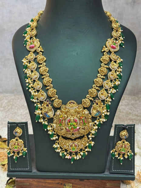 Temple with Diamond look Stone Jewellery