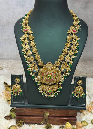 Temple with Diamond look Stone Jewellery