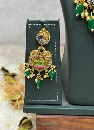 Temple with Diamond look Stone Jewellery